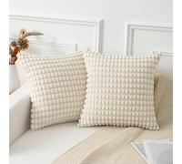 LIUXIN 2 Pezzi federe morbide e comode a Pois in Peluche, Decorazione Moderna per la casa in Stile Fattoria, Adatte per divani e soggiorni