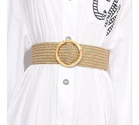 LIUXIN Cintura da Donna da Spiaggia Bohemia Cintura Elastica Cintura con Fibbia Quadrata Cintura Intrecciata Abito Estivo Donna Cinturino Moda Coreana