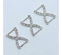 LIUXIN Fibbia in Lega Lucida con Strass, 10 Pezzi, 17 * 26 mm, Decorazione Regalo a Forma di H, Nastro per Biancheria Intima, Fibbia di Collegamento, Accessori per Gioielli Fai da Te