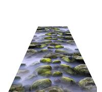 LIUXIUER Tappeto lungo runner per corridoio tappeto corridoio tappeto 5D motivo strada nebbiosa pietra, corridoio extra lungo facile da pulire, dimensioni personalizzabili, 0,8 x 4 m