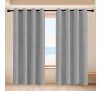 LIUYANYAN Coppia Tende Bianche Oscuranti 120 x 170 cm Opaca Termica Isolante Isolanti Tende Camera da Letto per Salotto Eleganti, Grigio Chiaro
