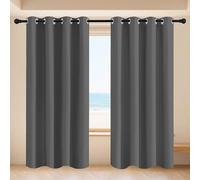 LIUYANYAN Coppia Tende Bianche Oscuranti 80 x 130 cm Opaca Termica Isolante Isolanti Tende Camera da Letto per Salotto Eleganti, Grigio Scuro