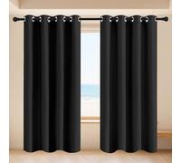 LIUYANYAN Coppia Tende Bianche Oscuranti 80 x 130 cm Opaca Termica Isolante Isolanti Tende Camera da Letto per Salotto Eleganti, Nero