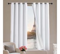 LIUYANYAN Tende per Interni Moderne 128 x 300 cm con Occhielli/Poliestere Moderne Eleganti Tende Soggiorno Camera da Letto per Camera da Letto e Soggiorno, Bianco