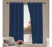 LIUYANYAN Tende per Interni Moderne 128 x 300 cm con Occhielli/Poliestere Moderne Eleganti Tende Soggiorno Camera da Letto per Camera da Letto e Soggiorno, Blu Scuro