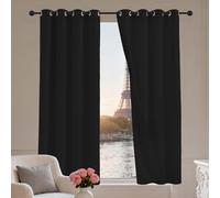 LIUYANYAN Tende per Interni Moderne 128 x 300 cm con Occhielli/Poliestere Moderne Eleganti Tende Soggiorno Camera da Letto per Camera da Letto e Soggiorno, Nero