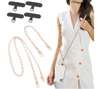 LIUYIDM 6 Pezzi Cordino per Cellulare 120/30cm Polvere d'oro chiaro Porta Cellulare da Collo Laccetto per Cellulare Laccio per Cellulare da,Cinturino per e La Maggior Parte Degli Smartphone