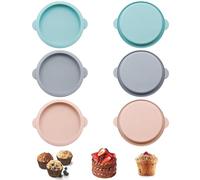LIUYIDM 6 Pezzi Stampi in Silicone per Dolci Diametro 12 cm Stampo Torta Silicone Circolare Stampo Tortiera,Adatto per Sandwich di Uova per La Colazione, Cupcakes e Muffin