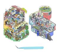 LIUYIDM 8 Pezzi Sticker Therapy Sticker Book Adesivi 3D Bambini（A) | diy Stickers Scene Riutilizzabile Stickers Book Include Pinzette Antistress per Adulti e Bambini