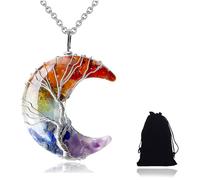 LIUYIDM Crystal Pendant Collana Donna Particolari Collana con Pietra Portafortuna Ciondolo Luna, Gioielli con Pietre Preziose Naturali Adatti Come Regali per Le Donne (Colore)