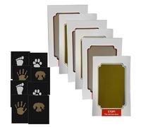 LIUYIDM Impronta Mani e Piedi Neonati 6 Pezzi Oro e Argento Impronta Neonato, 12 Scheda, Set Impronte Bimbi Impronta Cane Gatto Kit Ricordo di Famiglia per Neonati da 0 a 6 Mesi