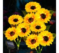 Liuyife 3 Pezzi Luci Solari Girasole, Impermeabile Fiori Solari per la Decorazione di Esterni, Luci Solari per Aiuole del Patio, Prati, Sentieri e Giardini, Decorazioni per il Giardino