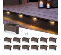 Liuyife Luci Solari Scale Esterne, Impermeabile Ip65 Led Lampada Solare a Gradini, Bianco Caldo, Segnapasso Led Esterno Solare per Scale, Gradini, Recinzione, Giardino, Cortile