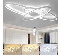 LIUYU Lampadario LED Soffitto Moderno Bianco 95×65cm 68W Plafoniera Dimmerabile con Telecomando per Soggiorno Cucina Camera da Letto
