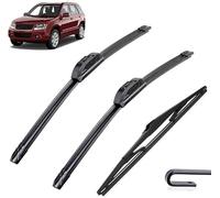 liuyuxxx Kit Tergicristallo Anteriore e Posteriore Compatibile per Suzuki Grand Vitara 2005-2015 19" 19" 12" con Accessori Pulizia