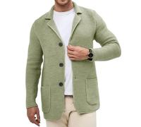 LIUYUYOUGO Blazer Uomo Cardigan da Uomo Classico Giacca da Completo in Maglia A 3 Bottoni vestibilità Slim Cappotto Sportivo Elegante Casual Maglione Lavorato A Maglia Britannico Giacche con Tasche