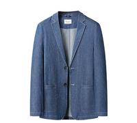 LIUYUYOUGO Blazer Uomo Casual Blazer da Uomo Elegante Casual Giacca da Abito in Denim Taglie Forti Blazer in Denim di Cotone Cappotti Due Bottoni Leggeri Cappotti Sportivi Morbidi E Comodi Jeans Lav