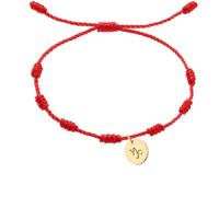 LIUYUYOUGO Bracciale Con 7 Nodi In Corda Rossa 12 Bracciali Con Segni Zodiacali Ciondolo Dorato Fatto A Mano Regolabile Protezione Buona Fortuna Braccialetto Intrecciato Amuleto Astrologico Gioielli