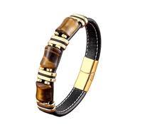 LIUYUYOUGO Bracciale Pietre Naturali Bracciale In Pelle Con Occhio Di Tigre Per Uomo Moda Multicolore Pietra Naturale Protezione Cristalli Braccialetti Perline Di Pietre Preziose Energetiche Uniche