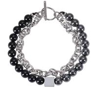 LIUYUYOUGO Bracciale Pietre Naturali Braccialetti Di Perline Per Uomo Bracciale Con Catena A Doppio Strato Con Pietre Preziose E Cristalli Con Pietra Naturale Tormalina