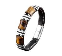 LIUYUYOUGO Bracciale Uomo Bracciale In Pelle Con Occhio Di Tigre Per Uomo Moda Multicolore Pietra Naturale Protezione Cristalli Braccialetti Perline Di Pietre Preziose Energetiche Uniche Regalo Per