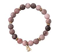 LIUYUYOUGO Bracciale Uomo Braccialetti Zodiacali Per Donne E Uomini 12 Costellazioni Ciondoli Zebra Rosa Pietra Naturale Cristalli Perline Elastiche Braccialetti Gioielli Ispirazionali Oroscopo Rega