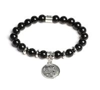 LIUYUYOUGO Bracciale Uomo Braccialetto Con Cristallo Di Ossidiana Nera E Segni Zodiacali Per Donna Con Moneta Antica 12 Simboli Delle Costellazioni Braccialetti Elastici Tibetani Con Perline E Pietr