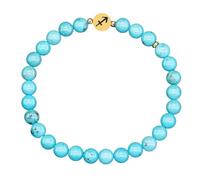 LIUYUYOUGO Bracciale Uomo Pietre Bracciale Con Pietre Preziose Dello Zodiaco Per Donna Braccialetti Con Perline In Pietra Turchese Naturale Da 6 Mm 12 Costellazioni Ciondolo Segno Zodiacale Oroscopo