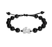 LIUYUYOUGO Braccialetto Da Donna In Argento Sterling 925 Bracciale Cinese Pi Xiu Con Pietre Naturali Ossidiana Opale Perline Argento Sterling Ciondolo Truppe Coraggiose Braccialetto Fortunato E Ri