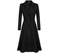LIUYUYOUGO Cappotto Lana Donna Cappotto Lungo In Lana Da Donna Elegante Sottile Stile Modello A Trapezio Alla Moda Con Colletto A Punta Trench Caldo Autunno Inverno Soprabito Di Media Lun