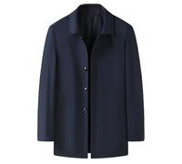 LIUYUYOUGO Cappotto Uomo Elegante Giubbotto Bomber Da Uomo Leggero Casual Corto Trench Con Collo Alto Antivento Taglie Forti Per Uomo Primavera Autunno Giacca A Vento Con Tasche Blu 4Xl
