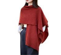 LIUYUYOUGO Coprispalle Donna Elegante Scialle In Lana Merino Al 100% Da Donna Modello A Spina Di Pesce Poncho Lavorato A Maglia Mantello Cardigan Autunno Inverno Calda Coperta Sciarpa Elegante Legge