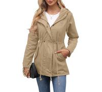 LIUYUYOUGO Giacca Da Donna Trench In Cotone Da Donna Antivento Con Cappuccio Cappotto Taglie Forti Da Donna Parka Giacca Casual Ampia Cerniera Intera Giacca A Vento Primavera Autunno Lunghezza Media