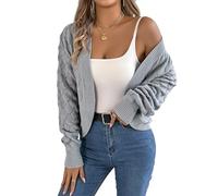 LIUYUYOUGO Golfino Donna Cardigan Corto da Donna Bolero Manica A Palloncino Traforato Lavorato all'Uncinetto Scialle Cardigan Aperto sul Davanti Maglione Lavorato A Maglia Top alla Moda Autunno Inve