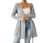 LIUYUYOUGO Golfino Donna Cardigan Lunghi da Donna con Cintura Leggero A Maniche Lunghe Aperto sul Davanti Maglione Lungo Elegante Lavorato A Maglia Autunno Casual Tinta Unita Giacca Morbida di Trans