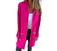 LIUYUYOUGO Golfino Donna Cardigan Lungo con Cappuccio da Donna Aperto sul Davanti Taglie Forti con Cerniera con Tasche Soprabito A Maniche Lunghe Casual Tinta Unita Maglione Oversize Giacca di Trans