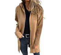 LIUYUYOUGO Golfino Donna Cardigan Lungo con Cappuccio da Donna Aperto sul Davanti Taglie Forti con Cerniera con Tasche Soprabito A Maniche Lunghe Casual Tinta Unita Maglione Oversize Giacca di Trans