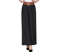 LIUYUYOUGO Pantaloni Donna Comodi Pantaloni A Gamba Larga per Donna Lino Look Weave Elastico in Vita Pantaloni da Salotto Boho Pantaloni Estivi Fluidi Pantaloni Capri Larghi Comodi Arricciati Pantal