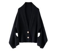 LIUYUYOUGO Poncho Donn Cardigan In Cashmere Da Donna Poncho Mantello Elegante Scialle Maglione Cappotto Per L'Inverno Taglie Forti Aperto Sul Davanti Con Bottoni Maglione In Maglia Cocoon Morbido A