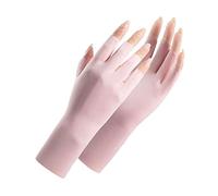 LIUZHIPENG Guanti da donna senza dita con protezione solare in seta di ghiaccio per l'estate guanti a mezza dita per la guida e l'equitazione, protezione UV, rosa, Etichettalia unica