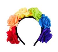 LIUZIKUN Cerchietto Arcobaleno Elegante con Rosa per Capelli, Costume per Giochi di Ruolo di Halloween, Festa di Ballo, Spettacolo dal Vivo