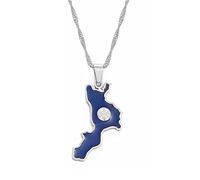 LIUZIXI Collane con Ciondolo Mappa Calabria Italia - per Donna Uomo Collana con Ciondolo Mappa Nazionale Patriottica - Unisex Trendy Charm Amicizia Gioielli Regalo per Feste, Argento