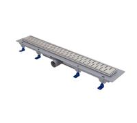 LIV ENERGY, CORNICE IN ACCIAIO INOX - Griglia da 650 mm, scarico da 40 mm, altezza 65 mm (regolabile da 65 a 87 mm), cornice da 15 mm, portata di 35-38 l/min (EN 1253-2), capacità di carico K3 (300 kg), NERO.