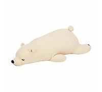 LIV HEART Cuscino per il corpo in peluche, morbido cuscino imbottito sonnolento, cuscino lungo di alta qualità, orso polare fortunato, bomboniere regali preferiti per ragazze, taglia M (lunghezza
