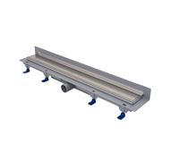 LIV STANDARD WALL - Griglia da 750 mm, scarico da 40 mm, altezza 65 mm (regolabile da 65 a 87 mm), cornice da 15 mm, portata di 35-38 l/min (EN 1253-2), capacità di carico K3 (300 kg).
