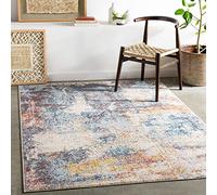 Livabliss Clearwater Tappeto Salotto Moderno Astratto Tappeto Soggiorno, Camera da Letto, Pranzo Moderni Tappeti Effetto Marmo, Morbido e Pelo Corto, Ampio 160x213 cm, Blu, Avorio e Grigio