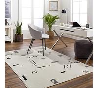 Livabliss Empoli Tappeto Salotto Moderno Astratto Tappeto Soggiorno, Camera da Letto, Pranzo Moderni Tappeto Effetto Marmo, Morbido e Pelo Corto Tappeto Grande Avorio, Grigio e Nero, 152x213cm