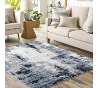 Livabliss Giulia Astratto Rectangle Tappeto | Azzurro cielo, Azzurro inchiostro, Carbone | 160x220cm | Soggiorno e Camera da Letto | Tessuto a Macchina Poliestere
