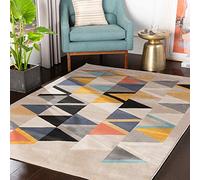 Livabliss Marietta Tappeto Salotto Moderno per Casa, Sala da Pranzo e Cucina Tappeto Geometrico Astratti Neutri Aztechi Stile Boho, leggera da Pulire, Ampio 160x220cm, Beige, Orange, Grey