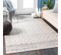 Livabliss Nagano Tappeto Salotto Moderno per Casa, Sala da Pranzo e Cucina Tappeto Geometrico Astratti Neutri Aztechi Stile Boho, leggera da Pulire, Ampio 200x274cm, Bianco e Grigio